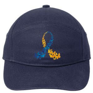 Down Syndrome Butterfly Awareness 7-Panel Snapback Hat