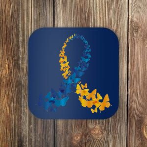 Down Syndrome Butterfly Awareness Coaster