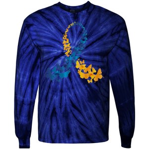 Down Syndrome Butterfly Awareness Tie-Dye Long Sleeve Shirt