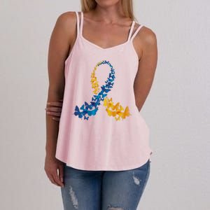 Down Syndrome Butterfly Awareness Women's Strappy Tank