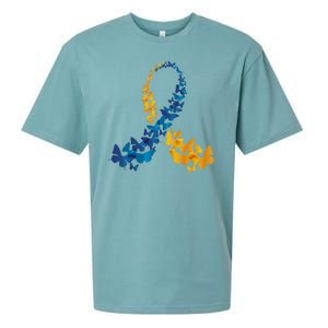 Down Syndrome Butterfly Awareness Sueded Cloud Jersey T-Shirt