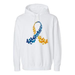 Down Syndrome Butterfly Awareness Garment-Dyed Fleece Hoodie