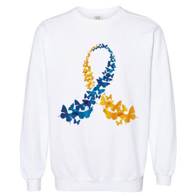 Down Syndrome Butterfly Awareness Garment-Dyed Sweatshirt