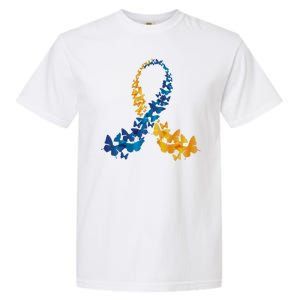 Down Syndrome Butterfly Awareness Garment-Dyed Heavyweight T-Shirt