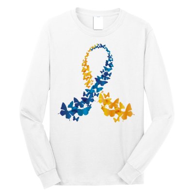 Down Syndrome Butterfly Awareness Long Sleeve Shirt