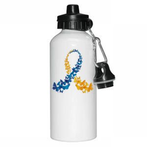 Down Syndrome Butterfly Awareness Aluminum Water Bottle