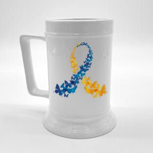 Down Syndrome Butterfly Awareness Beer Stein