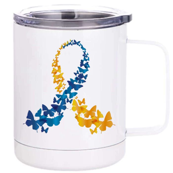 Down Syndrome Butterfly Awareness 12 oz Stainless Steel Tumbler Cup