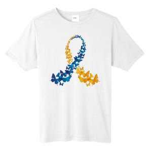 Down Syndrome Butterfly Awareness Tall Fusion ChromaSoft Performance T-Shirt