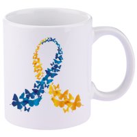 Down Syndrome Butterfly Awareness 11oz C Handle Ceramic Mug