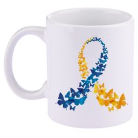 Down Syndrome Butterfly Awareness 11oz C Handle Ceramic Mug