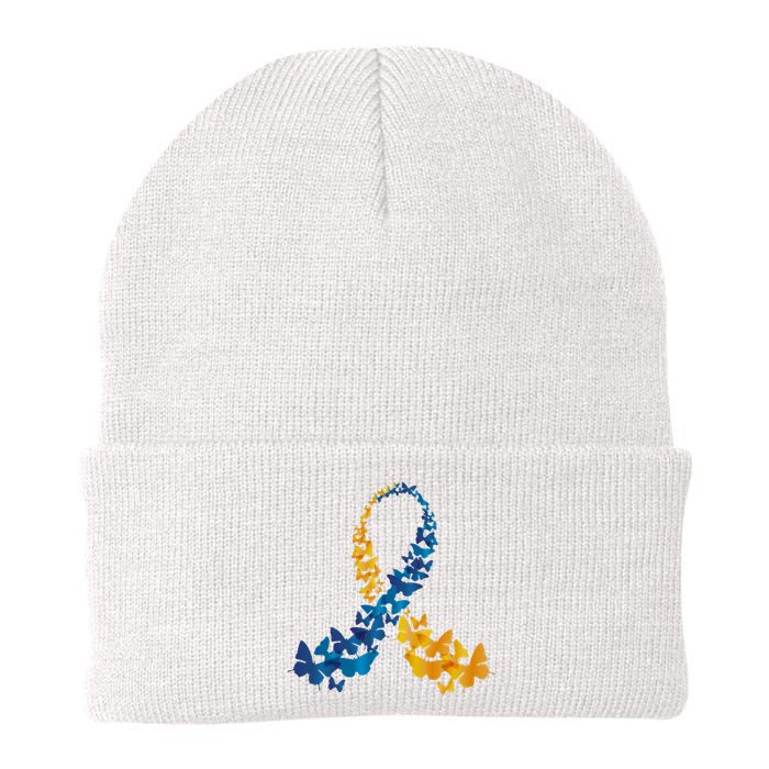 Down Syndrome Butterfly Awareness Knit Cap Winter Beanie