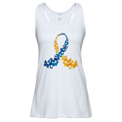 Down Syndrome Butterfly Awareness Ladies Essential Flowy Tank