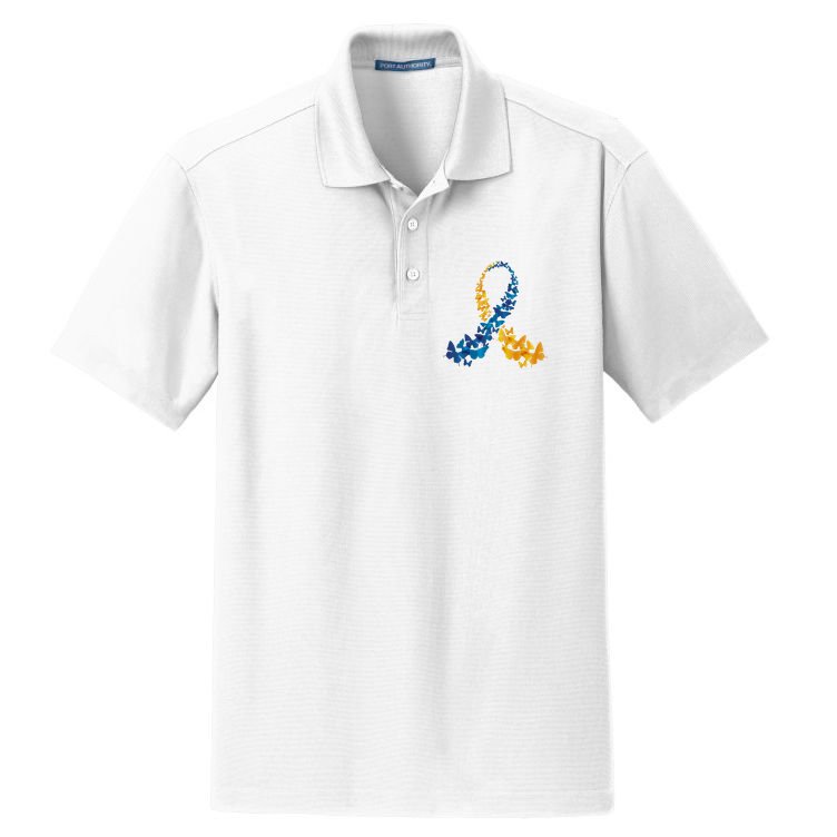 Down Syndrome Butterfly Awareness Dry Zone Grid Polo