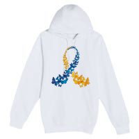 Down Syndrome Butterfly Awareness Premium Pullover Hoodie