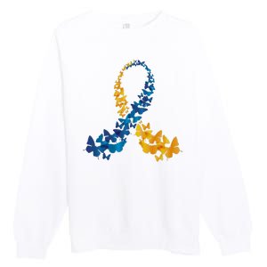 Down Syndrome Butterfly Awareness Premium Crewneck Sweatshirt