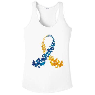 Down Syndrome Butterfly Awareness Ladies PosiCharge Competitor Racerback Tank