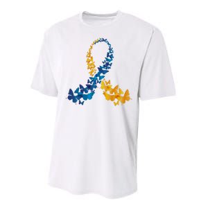 Down Syndrome Butterfly Awareness Performance Sprint T-Shirt