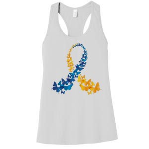 Down Syndrome Butterfly Awareness Women's Racerback Tank