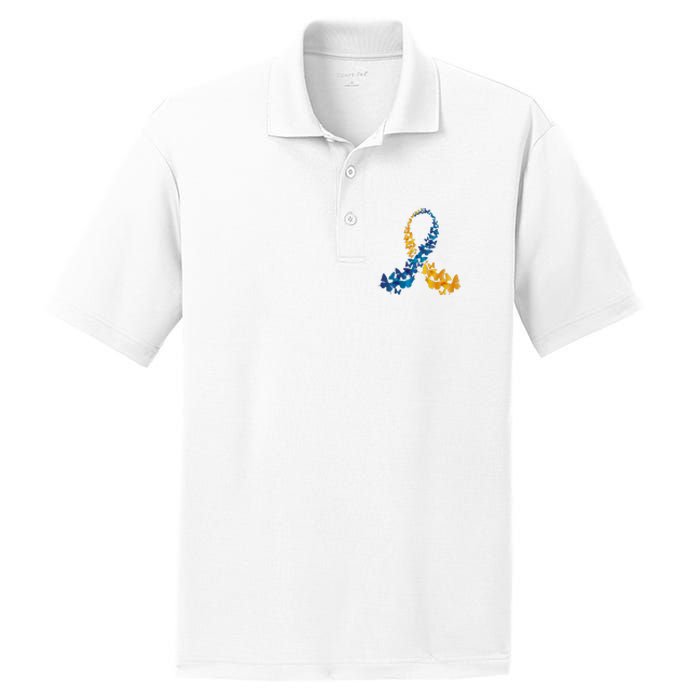 Down Syndrome Butterfly Awareness PosiCharge RacerMesh Polo