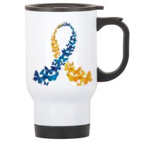 Down Syndrome Butterfly Awareness Stainless Steel Travel Mug