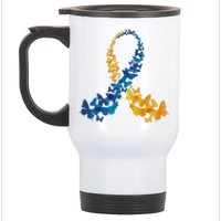 Down Syndrome Butterfly Awareness Stainless Steel Travel Mug