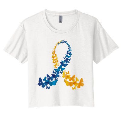 Down Syndrome Butterfly Awareness Crop Top