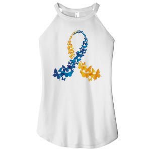 Down Syndrome Butterfly Awareness Women's Perfect Tri Rocker Tank