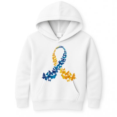 Down Syndrome Butterfly Awareness Kids Hoodie