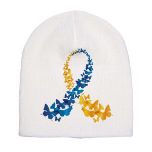 Down Syndrome Butterfly Awareness Short Acrylic Beanie