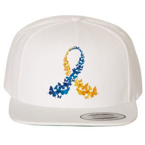 Down Syndrome Butterfly Awareness Wool Snapback Cap