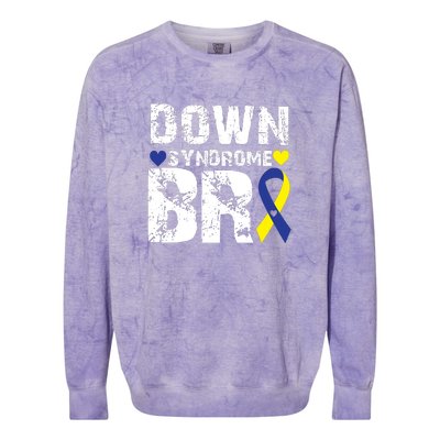 Down Syndrome Bro Family Matching For Down Syndrome Awareness Gift Colorblast Crewneck Sweatshirt