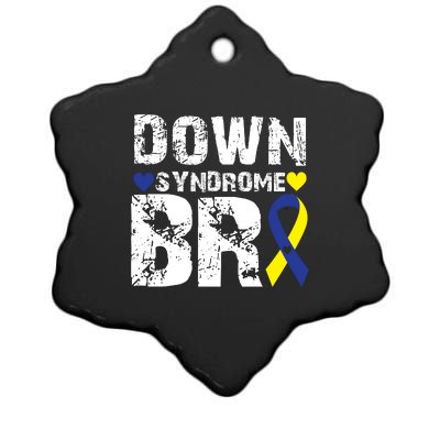 Down Syndrome Bro Family Matching For Down Syndrome Awareness Gift Ceramic Star Ornament