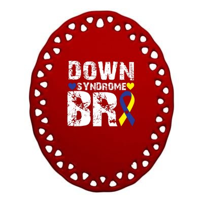 Down Syndrome Bro Family Matching For Down Syndrome Awareness Gift Ceramic Oval Ornament