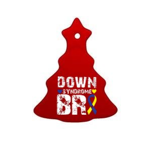 Down Syndrome Bro Family Matching For Down Syndrome Awareness Gift Ceramic Tree Ornament