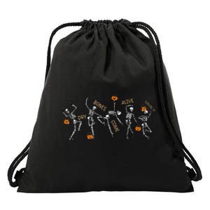 Dancing Skeleton Bible Verse Dry Bones Come Alive Christian Drawstring Bag