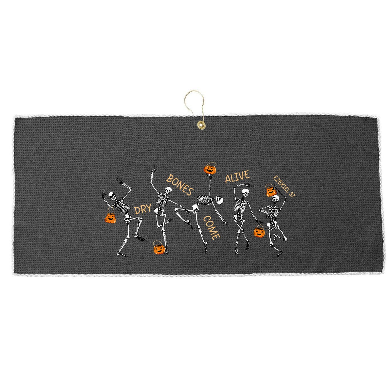 Dancing Skeleton Bible Verse Dry Bones Come Alive Christian Large Microfiber Waffle Golf Towel