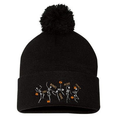 Dancing Skeleton Bible Verse Dry Bones Come Alive Christian Pom Pom 12in Knit Beanie