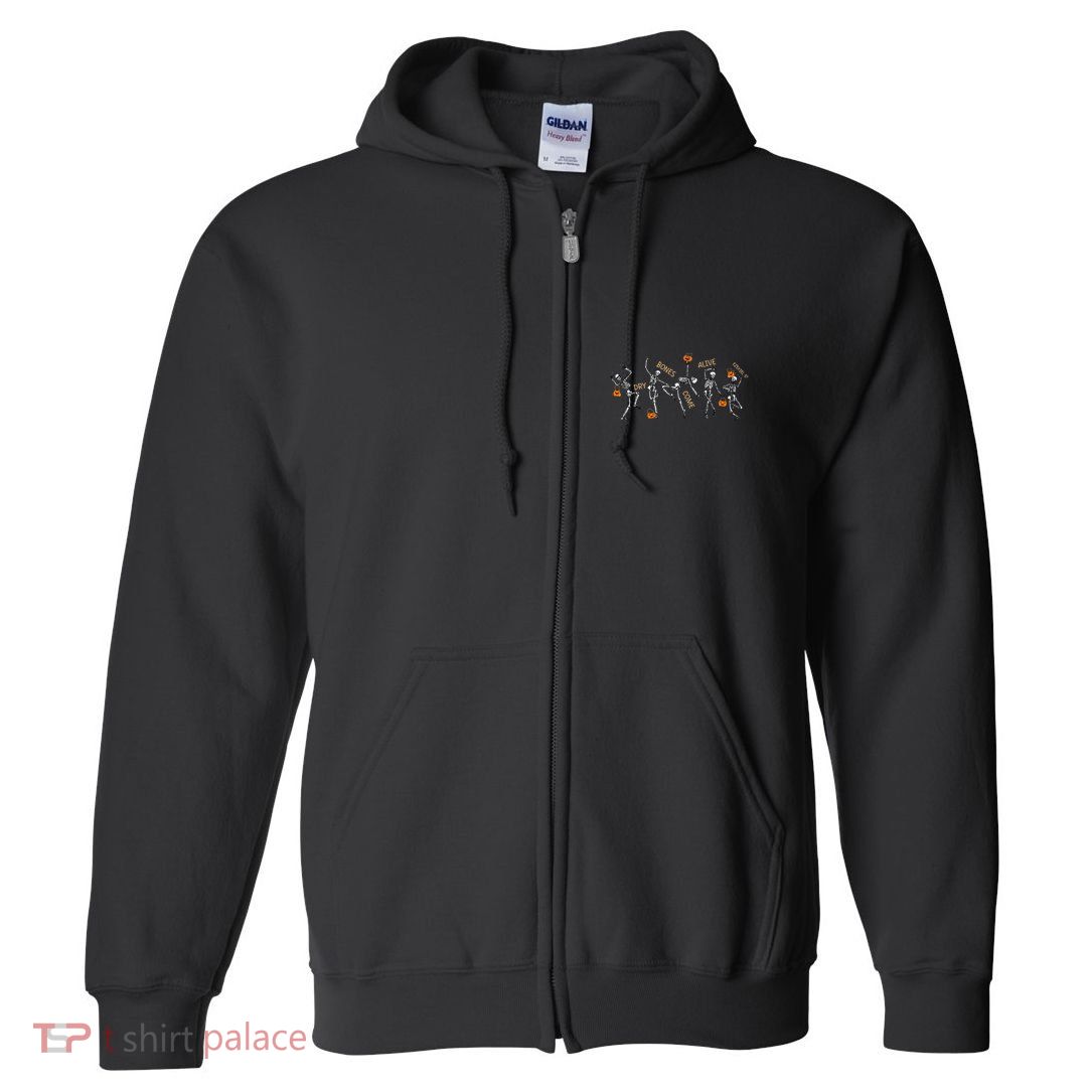 Dancing Skeleton Bible Verse Dry Bones Come Alive Christian Full Zip Hoodie