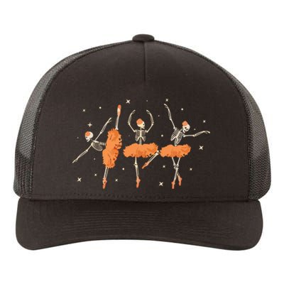 Dancing Skeleton Ballerina Ballet Dance Halloween Women Girl Sweat Yupoong Adult 5-Panel Trucker Hat