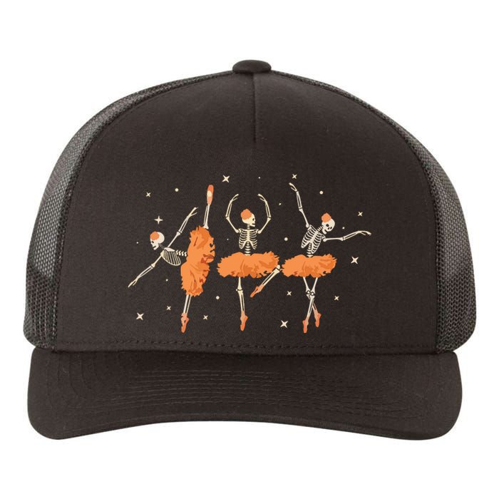 Dancing Skeleton Ballerina Ballet Dance Halloween Women Girl Sweat Yupoong Adult 5-Panel Trucker Hat