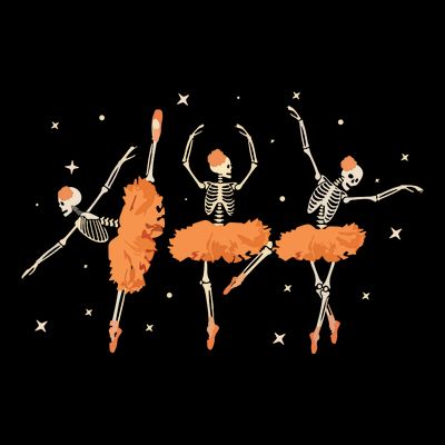 Dancing Skeleton Ballerina Ballet Dance Halloween Women Girl Sweat T-Shirt