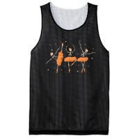 Dancing Skeleton Ballerina Ballet Dance Halloween Women Girl Sweat Mesh Reversible Basketball Jersey Tank