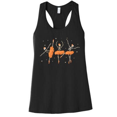 Dancing Skeleton Ballerina Ballet Dance Halloween Women Girl Sweat Women's Racerback Tank