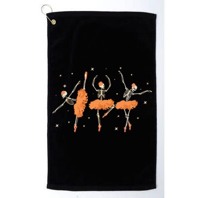 Dancing Skeleton Ballerina Ballet Dance Halloween Women Girl Sweat Platinum Collection Golf Towel