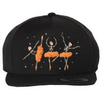 Dancing Skeleton Ballerina Ballet Dance Halloween Women Girl Sweat Wool Snapback Cap