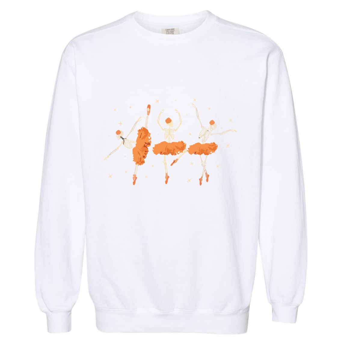 Dancing Skeleton Ballerina Ballet Dance Halloween Women Girl Sweat Garment-Dyed Sweatshirt