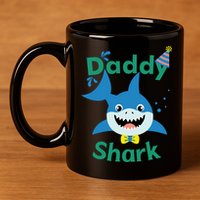 Daddy Shark Birthday Party Matching Family 11oz C Handle Ceramic Mug