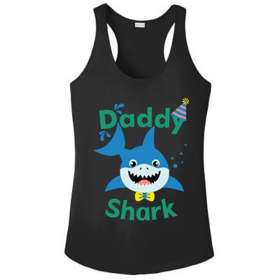 Daddy Shark Birthday Party Matching Family Ladies PosiCharge Competitor Racerback Tank
