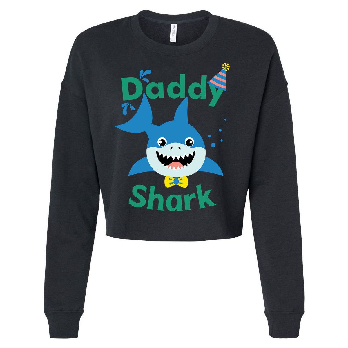 Daddy Shark Birthday Party Matching Family Cropped Pullover Crew